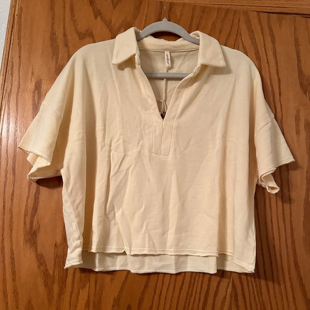 Lanston Short Sleeve Cropped Polo Top - NWT - Size L
